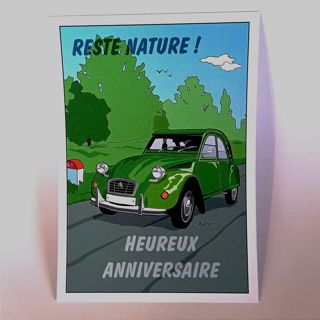 Cartes 2CV heureux anniversaire