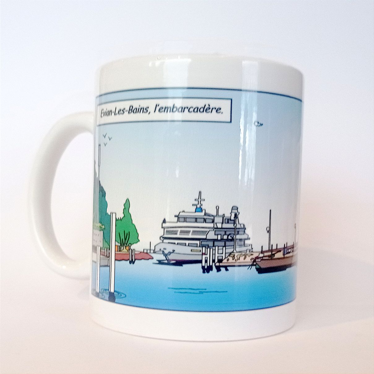 Mug blanc l'embarcadère Evian